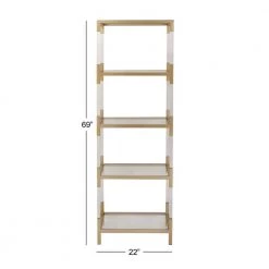 69 in. Gold Metal Contemporary 4 Shelf Shelving Unit by Litton Lane -Outlet Litton Lane Store gold litton lane bookcases bookshelves 56936 76 1000