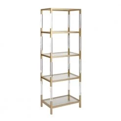 69 in. Gold Metal Contemporary 4 Shelf Shelving Unit by Litton Lane -Outlet Litton Lane Store gold litton lane bookcases bookshelves 56936 c3 1000