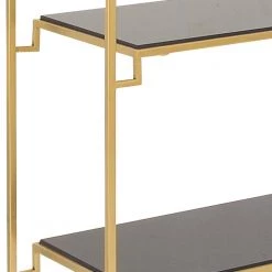 63 in. Metallic Gold/Black Metal 4-shelf Etagere Bookcase with Open Back by Litton Lane -Outlet Litton Lane Store gold litton lane bookcases bookshelves 65568 4f 1000