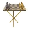 Gold Aluminum Contemporary Game Set Table by Litton Lane -Outlet Litton Lane Store gold litton lane coffee tables 040187 64 1000