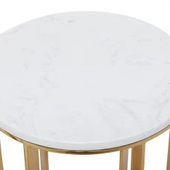 16 in. Gold Round Marble End Table with 2-Pieces by Litton Lane -Outlet Litton Lane Store gold litton lane coffee tables 040318 44 1000