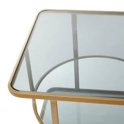 14 In. Gold Metal Contemporary Coffee Table by Litton Lane -Outlet Litton Lane Store gold litton lane coffee tables 041230 4f 1000