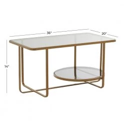 14 In. Gold Metal Contemporary Coffee Table by Litton Lane -Outlet Litton Lane Store gold litton lane coffee tables 041230 76 1000