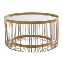 28 In. Gold Metal Contemporary Coffee Table by Litton Lane -Outlet Litton Lane Store gold litton lane coffee tables 041232 66 1000