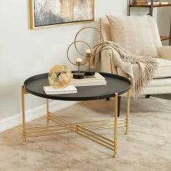 19 in. Gold Metal Modern Coffee Table by Litton Lane 13 19 in. Gold Metal Modern Coffee Table by Litton Lane -Outlet Litton Lane Store gold litton lane coffee tables 042323 31 1000