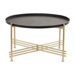19 in. Gold Metal Modern Coffee Table by Litton Lane