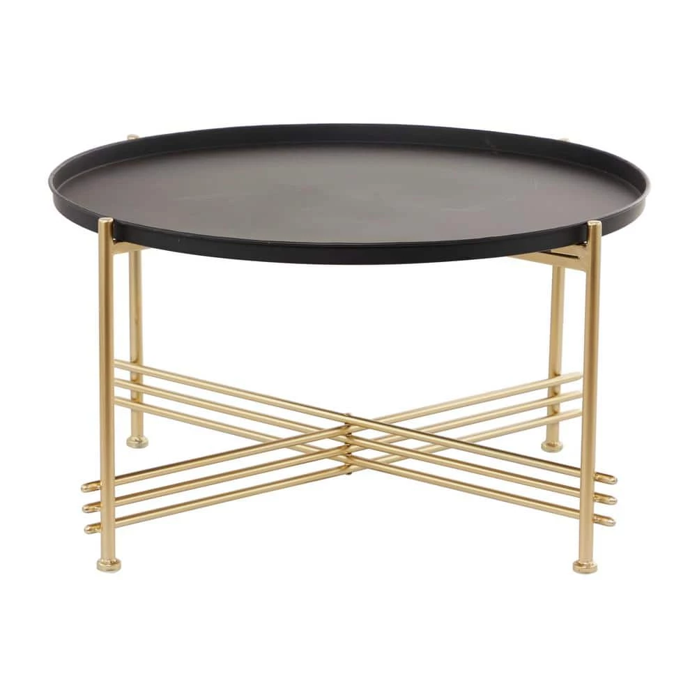 19 in. Gold Metal Modern Coffee Table by Litton Lane 3 19 in. Gold Metal Modern Coffee Table by Litton Lane