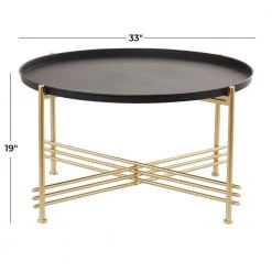 19 in. Gold Metal Modern Coffee Table by Litton Lane 12 19 in. Gold Metal Modern Coffee Table by Litton Lane -Outlet Litton Lane Store gold litton lane coffee tables 042323 76 1000