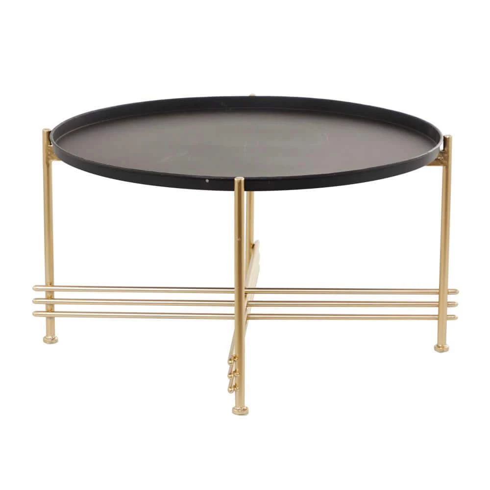 19 in. Gold Metal Modern Coffee Table by Litton Lane 4 19 in. Gold Metal Modern Coffee Table by Litton Lane - Image 2