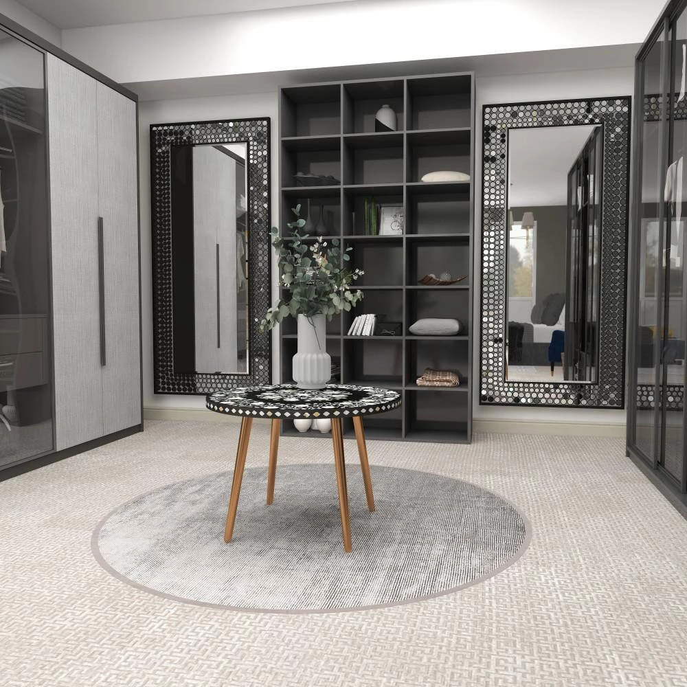 30 in. Gold Round Metal Eclectic Coffee Table by Litton Lane 6 30 in. Gold Round Metal Eclectic Coffee Table by Litton Lane - Image 4