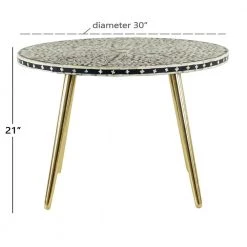 30 in. Gold Round Metal Eclectic Coffee Table by Litton Lane 23 30 in. Gold Round Metal Eclectic Coffee Table by Litton Lane -Outlet Litton Lane Store gold litton lane coffee tables 32785 76 1000