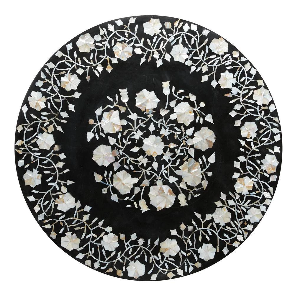 30 in. Gold Round Metal Eclectic Coffee Table by Litton Lane 7 30 in. Gold Round Metal Eclectic Coffee Table by Litton Lane - Image 5