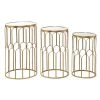 18 in. Gold Round Mirrored End Table with 3-Pieces by Litton Lane