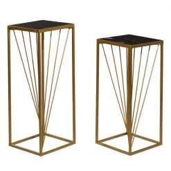 Gold Contemporary Metal Accent Table (Set of 2) by Litton Lane