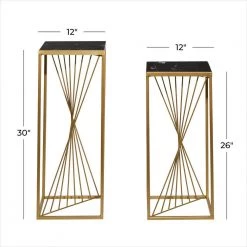 Gold Contemporary Metal Accent Table (Set of 2) by Litton Lane -Outlet Litton Lane Store gold litton lane coffee tables 46039 76 1000