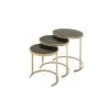 18 in. Gold Round Glass Nesting End Table with Black Top 3-Pieces by Litton Lane 2 18 in. Gold Round Glass Nesting End Table with Black Top 3-Pieces by Litton Lane -Outlet Litton Lane Store gold litton lane coffee tables 50396 64 1000