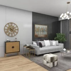 18 in. Gold Round Glass Nesting End Table with Black Top 3-Pieces by Litton Lane -Outlet Litton Lane Store gold litton lane coffee tables 50396 fa 1000