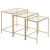 17 in. Gold Large Rectangle Glass End Accent Table with Clear Glass Top (3- Pieces) by Litton Lane 2 17 in. Gold Large Rectangle Glass End Accent Table with Clear Glass Top (3- Pieces) by Litton Lane -Outlet Litton Lane Store gold litton lane coffee tables 65372 64 1000