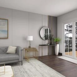 17 in. Gold Large Rectangle Glass End Accent Table with Clear Glass Top (3- Pieces) by Litton Lane -Outlet Litton Lane Store gold litton lane coffee tables 65372 fa 1000