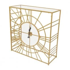 33 in. Gold Metal Contemporary Console Table by Litton Lane