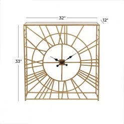 33 in. Gold Metal Contemporary Console Table by Litton Lane 16 33 in. Gold Metal Contemporary Console Table by Litton Lane -Outlet Litton Lane Store gold litton lane console tables 040460 c3 1000