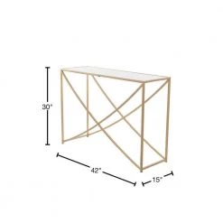 30 In. Gold Metal Contemporary Console Table by Litton Lane -Outlet Litton Lane Store gold litton lane console tables 041071 40 1000