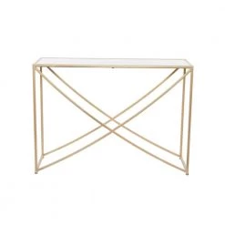 30 In. Gold Metal Contemporary Console Table by Litton Lane