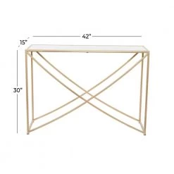 30 In. Gold Metal Contemporary Console Table by Litton Lane -Outlet Litton Lane Store gold litton lane console tables 041071 76 1000