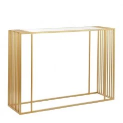 31 In. Gold Iron Contemporary Console Table by Litton Lane