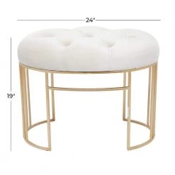 Gold Metal Glam Bench 24 in. x 17 in. x 19 in. by Litton Lane -Outlet Litton Lane Store gold litton lane dining benches 041072 76 1000