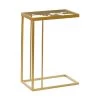11 in. Gold Rectangle Glass End Table with Clear Top by Litton Lane -Outlet Litton Lane Store gold litton lane end side tables 16439 64 1000