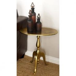 12 in. Gold Round Aluminum Small End Table by Litton Lane 11 12 in. Gold Round Aluminum Small End Table by Litton Lane -Outlet Litton Lane Store gold litton lane end side tables 27417 31 1000