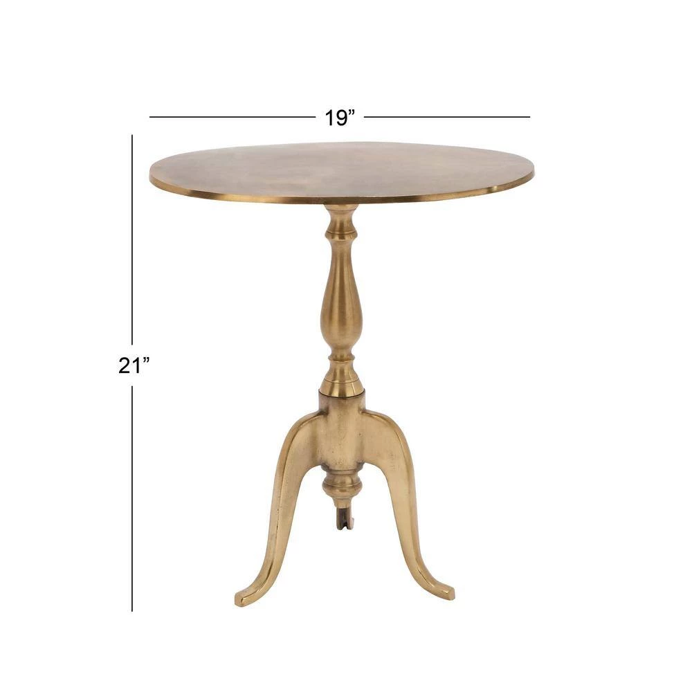 12 in. Gold Round Aluminum Small End Table by Litton Lane 6 12 in. Gold Round Aluminum Small End Table by Litton Lane - Image 4