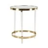 19 in. Gold Round Mirrored End Table with Acrylic Legs by Litton Lane 1 19 in. Gold Round Mirrored End Table with Acrylic Legs by Litton Lane -Outlet Litton Lane Store gold litton lane end side tables 45841 64 1000