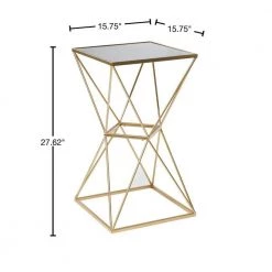16 in. Gold Square Glass End Table by Litton Lane -Outlet Litton Lane Store gold litton lane end side tables 53756 40 1000