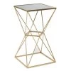 16 in. Gold Square Glass End Table by Litton Lane