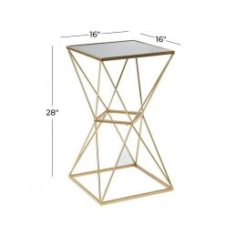 16 in. Gold Square Glass End Table by Litton Lane -Outlet Litton Lane Store gold litton lane end side tables 53756 c3 1000
