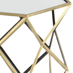 Brass Metal Contemporary Accent Table by Litton Lane
