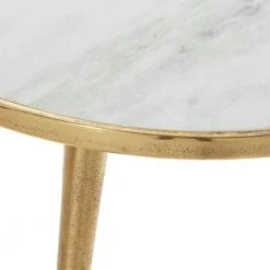 21 in. Gold Round Marble End Table by Litton Lane -Outlet Litton Lane Store gold litton lane end side tables 68984 77 1000