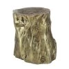 15 in. Gold Round Fiberglass Tree Trunk End Table by Litton Lane