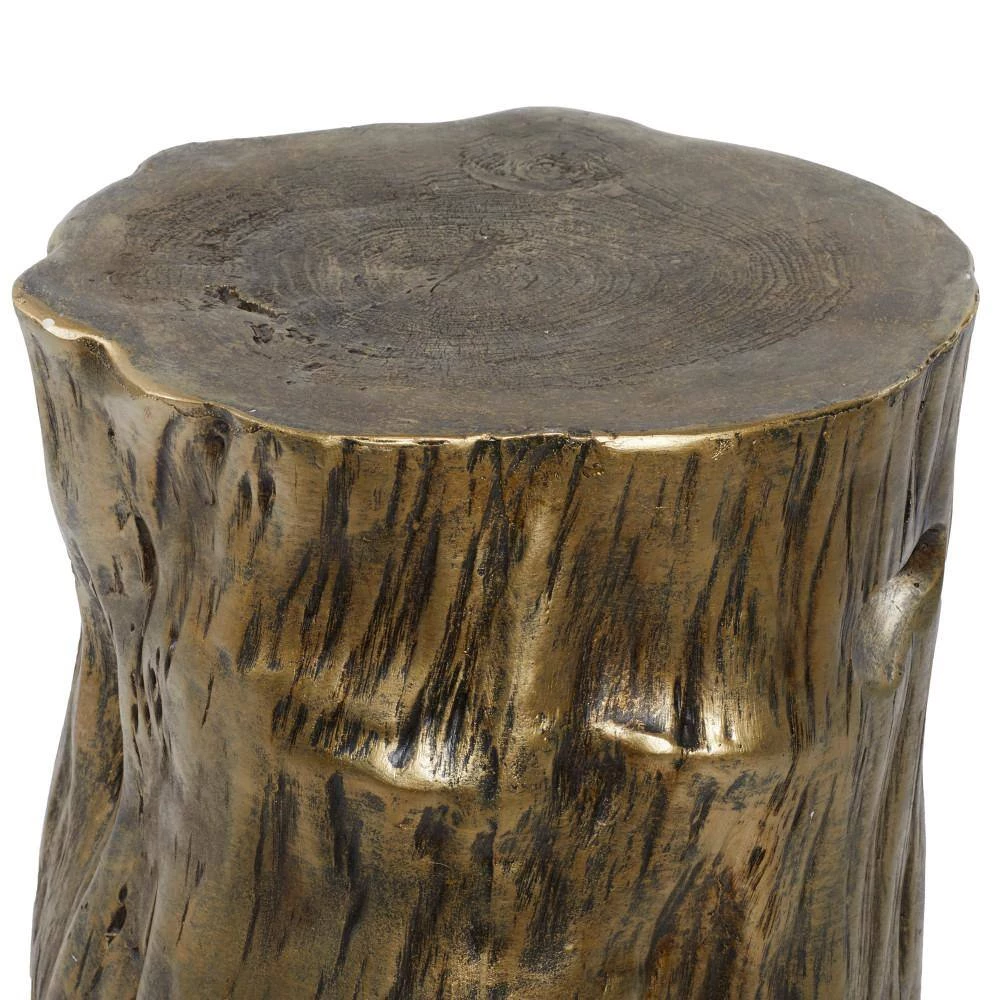 15 in. Gold Round Fiberglass Tree Trunk End Table by Litton Lane 6 15 in. Gold Round Fiberglass Tree Trunk End Table by Litton Lane - Image 4