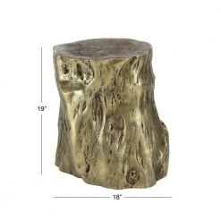 15 in. Gold Round Fiberglass Tree Trunk End Table by Litton Lane 17 15 in. Gold Round Fiberglass Tree Trunk End Table by Litton Lane -Outlet Litton Lane Store gold litton lane end side tables 77590 c3 1000