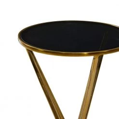 16 in. Gold Round Glass End Table with Shaded Top by Litton Lane -Outlet Litton Lane Store gold litton lane end side tables 80861 a0 1000