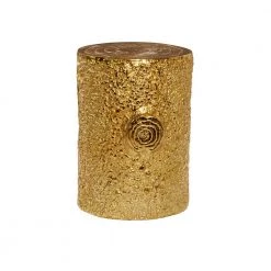 13 in. Gold Cylinder Aluminum End Table by Litton Lane
