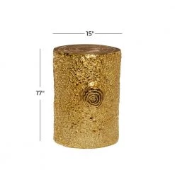 13 in. Gold Cylinder Aluminum End Table by Litton Lane -Outlet Litton Lane Store gold litton lane end side tables 80872 76 1000