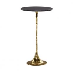 16 in. Gold Round Marble Sea Horse End Table with Black Top by Litton Lane -Outlet Litton Lane Store gold litton lane end side tables 80874 66 1000