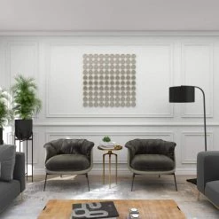 16 in. Gold Round Aluminum Tray Inspired Top End Table with 3 Tripod Legs by Litton Lane -Outlet Litton Lane Store gold litton lane end side tables 84040 fa 1000