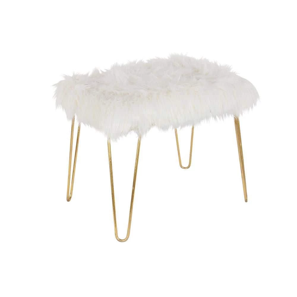 24 in. Gold Metal Modern Stool by Litton Lane 3 24 in. Gold Metal Modern Stool by Litton Lane