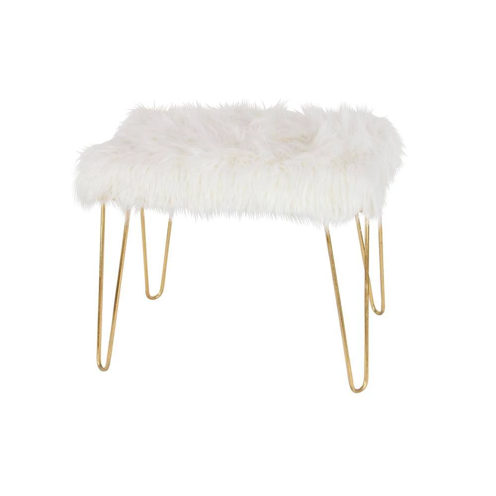 24 in. Gold Metal Modern Stool by Litton Lane 6 24 in. Gold Metal Modern Stool by Litton Lane - Image 4
