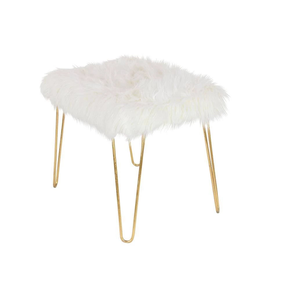 24 in. Gold Metal Modern Stool by Litton Lane 4 24 in. Gold Metal Modern Stool by Litton Lane - Image 2